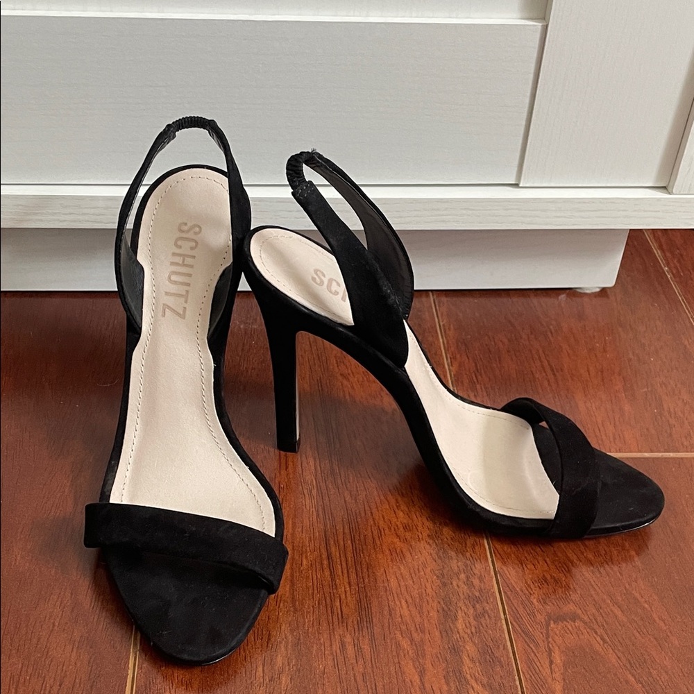 SCHUTZ Black Suede Heels